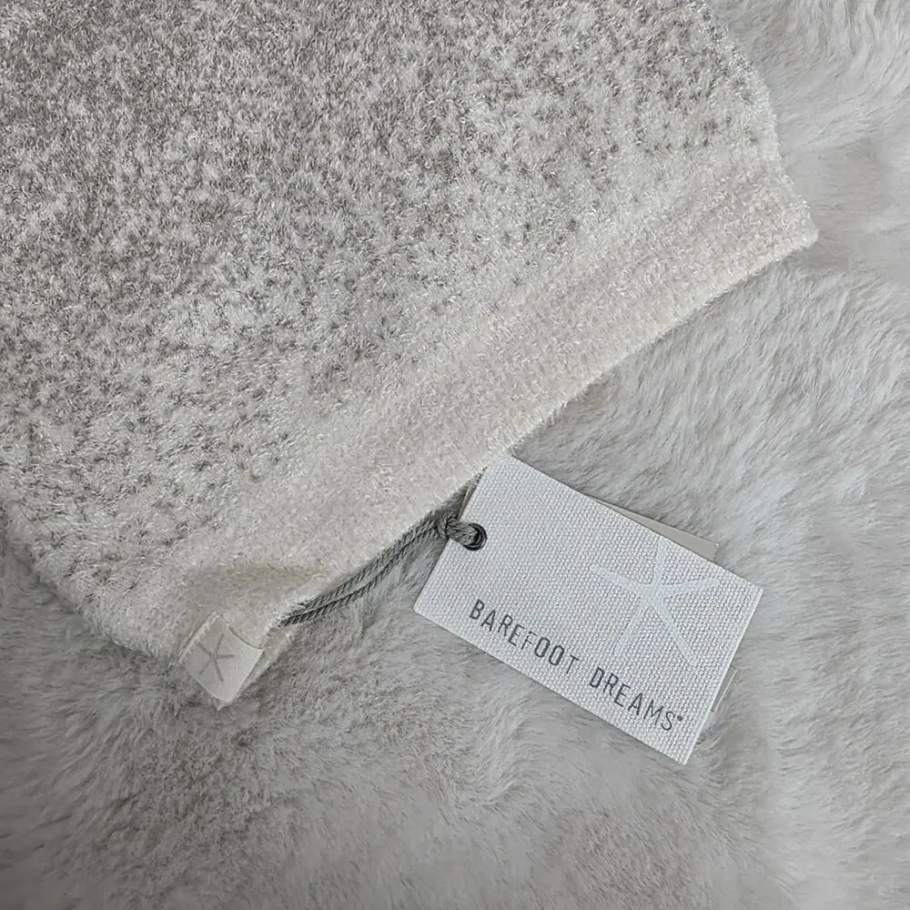 Barefoot Dreams CozyChic Lite Confetti Beanie Cream Taupe Knit Slouchy NWT OS